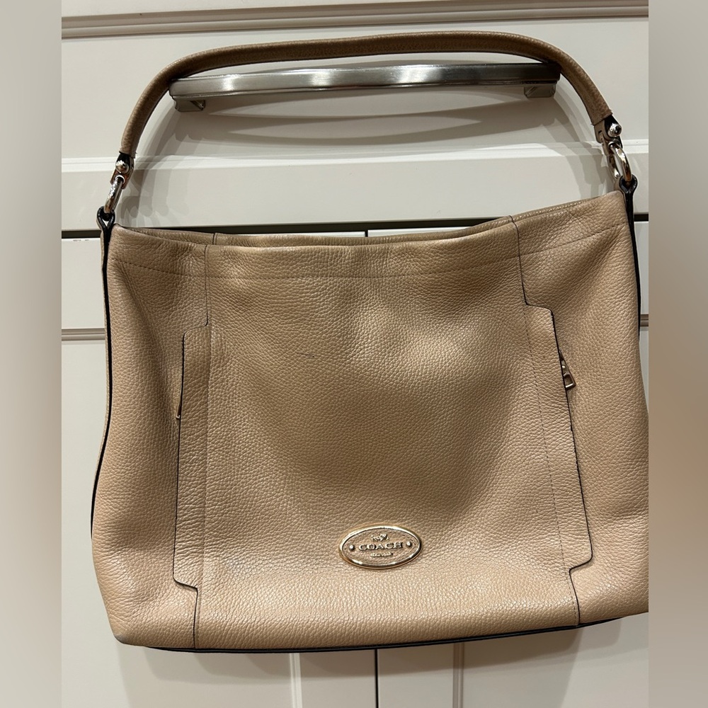 Coach Taupe  Leather Scout Shoulder  Bag